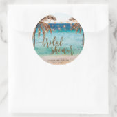 トロピカルビーチシーンブライダルシャワー特注シール ラウンドシール (バッグ)