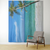 トロピカルビーチシーン パームツリーの背景 タペストリー (インサイチュ)