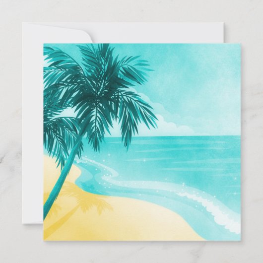 トロピカルビーチスウィート16バースデーパーティ招待状 招待状 (裏面)