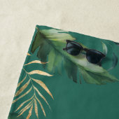 トロピカルビーチスクリプトボタニカルカスタム ビーチタオル (インサイチュ)