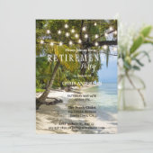 トロピカルビーチストリングライツリタイアメント招待状 招待状 (スタンド正面)