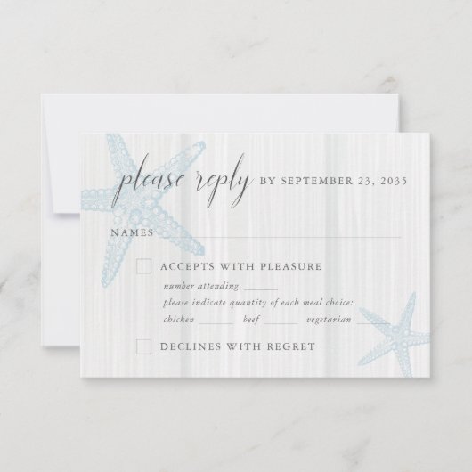 トロピカルビーチス素朴タナガミのブルーミールの選択 出欠カード (正面)