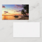 トロピカルビーチタヒチアイランドサンセット 名刺 (正面/裏面)