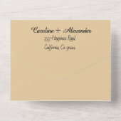 トロピカルビーチデスティネーション エレガント RSVP QR コード A オールインワン招待状 (裏面)