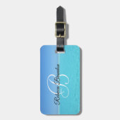 トロピカルビーチトラベルホリデイモノグラムラゲージタグ ラゲッジタグ (正面縦)