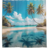 トロピカルビーチハウスシャワーカーテン シャワーカーテン (正面)