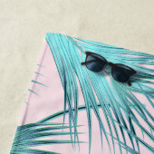 トロピカルビーチハウスパームフロンズあなたの名前 ビーチタオル (インサイチュ)