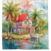 トロピカルビーチハウス シャワーカーテン (正面)