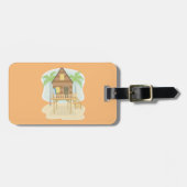 トロピカルビーチハットサーフボードアンドパームツリーズ ラゲッジタグ (正面横)