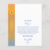 トロピカルビーチハニームーンファンド カップルシャワーメニュー (裏面)