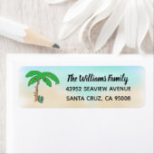トロピカルビーチハワイアンクリスマスデッキザパームズ ラベル (インサイチュ)