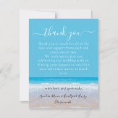 トロピカルビーチハート結婚ズインサンド サンキューカード (裏面)