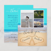 トロピカルビーチハート結婚ズインサンド サンキューカード (正面/裏面)