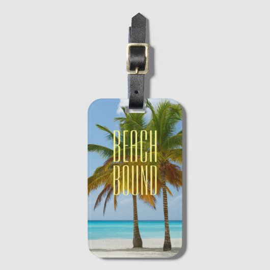 トロピカルビーチバインド荷物タグ ラゲッジタグ (正面縦)