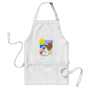 トロピカルビーチバケーション ココナッツフラワーフリップフロップ スタンダードエプロン