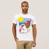 トロピカルビーチバケーション ココナッツフラワーフリップフロップ Tシャツ (正面フル)