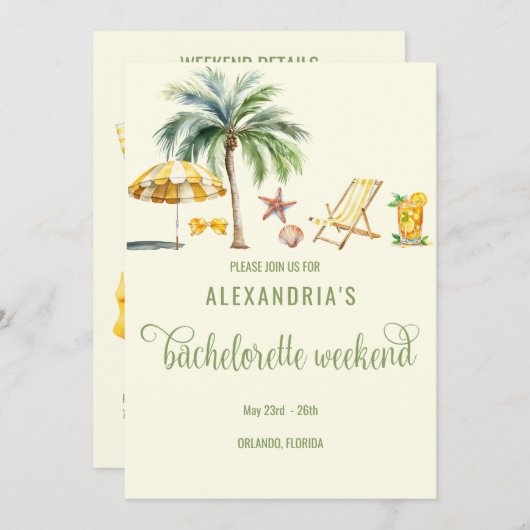 トロピカルビーチバッハ週末の日程と 招待状 (正面/裏面)