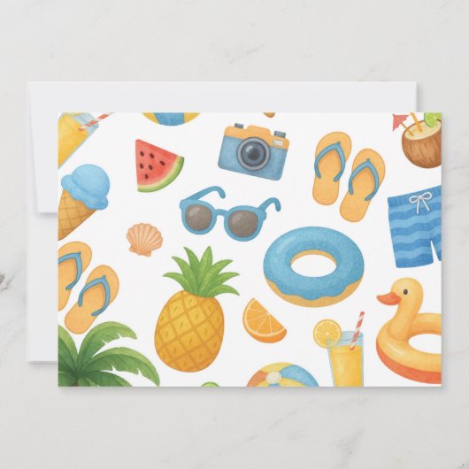 トロピカルビーチバースデーサマーパーティーの写真 サンキューカード (裏面)