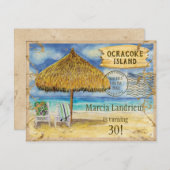 トロピカルビーチバースデーパーティーデスティネーションパラダイス 招待状 (正面/裏面)