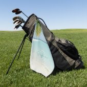 トロピカルビーチパラダイスモノグラムエレガントパームツリー ゴルフタオル (グリーン)