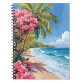 トロピカルビーチパラダイス | 海の絵画 ノートブック (正面)