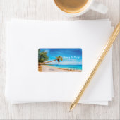 トロピカルビーチパーソナライズされた（名前とアドレス） ラベル (インサイチュ)