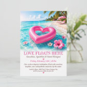 トロピカルビーチパーティーの招待状 Love Floats Here 招待状 (スタンド正面)