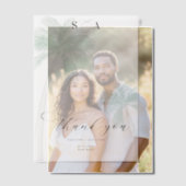 トロピカルビーチパームシンプルツリーScript Thank You ベラム紙招待状 (オフセット (カップル))