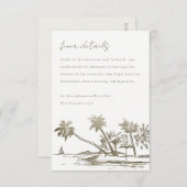 トロピカルビーチパームスケッチ結婚金ゴールドの詳細 エンクロージャーカード (正面/裏面)