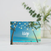 トロピカルビーチパームスストリングライト差出人住所 インビテーションポストカード (スタンド正面)