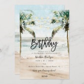トロピカルビーチパームスバースデーパーティー 招待状 (正面/裏面)
