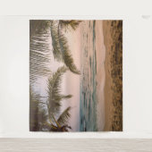 トロピカルビーチパームス背景タペストリー タペストリー (正面)