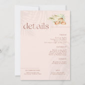 トロピカルビーチパームス|独身最後の週末 招待状 (裏面)