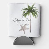 トロピカルビーチパームツリーウェディングレセプション 缶クーラー (正面)