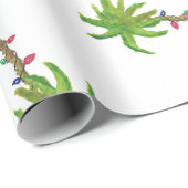 トロピカルビーチパームツリーウォーターカラークリスマス ラッピングペーパー (ロールコーナー)