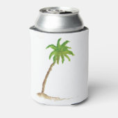 トロピカルビーチパームツリーウォーターカラー 缶クーラー (缶裏面)