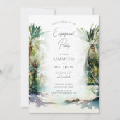 トロピカルビーチパームツリーエンゲージメント 招待状 (正面)