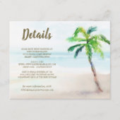 トロピカルビーチパームツリーゲストインフォメーションウェディング エンクロージャーカード (正面)