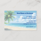 トロピカルビーチパームツリーコーストデザイン 名刺 (裏面)