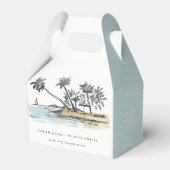 トロピカルビーチパームツリースケッチ水結婚色 フェイバーボックス (裏面サイド)