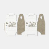 トロピカルビーチパームツリースケッチ淡い色の金ゴールド結婚ズ フェイバーボックス (折り畳みなし)