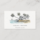 トロピカルビーチパームツリースケ結婚ッチのウェブサイト エンクロージャーカード (正面)