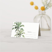 トロピカルビーチパームツリーズウォーター結婚カラー プレイスカード (裏面)