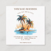 トロピカルビーチパームツリーズコースト スクエア名刺 (正面)