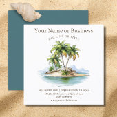 トロピカルビーチパームツリーズコースト スクエア名刺