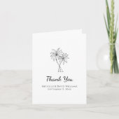 トロピカルビーチパームツリーズデスティネーションウェディング サンキューカード (正面)