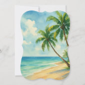 トロピカルビーチパームツリーズデスティネーションウェディング 招待状 (裏面)
