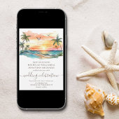 トロピカルビーチパームツリーズデスティネーションウェディング 招待状