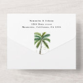 トロピカルビーチパームツリーズデスティネーションシーサイド オールインワン招待状 (裏面)