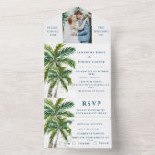 トロピカルビーチパームツリーズデスティネーションシーサイド オールインワン招待状 (内側)